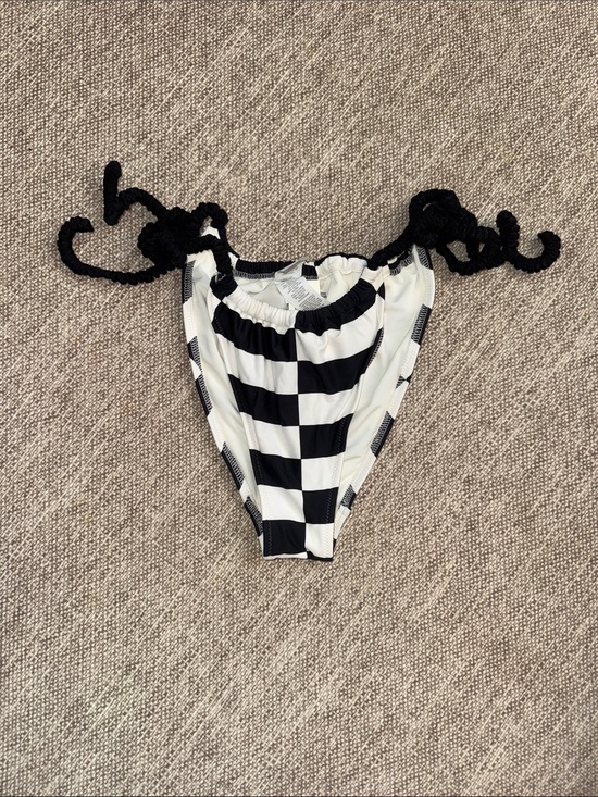 aerie Other - aerie Black & White Checkered Tie-Side Bikini Bottoms